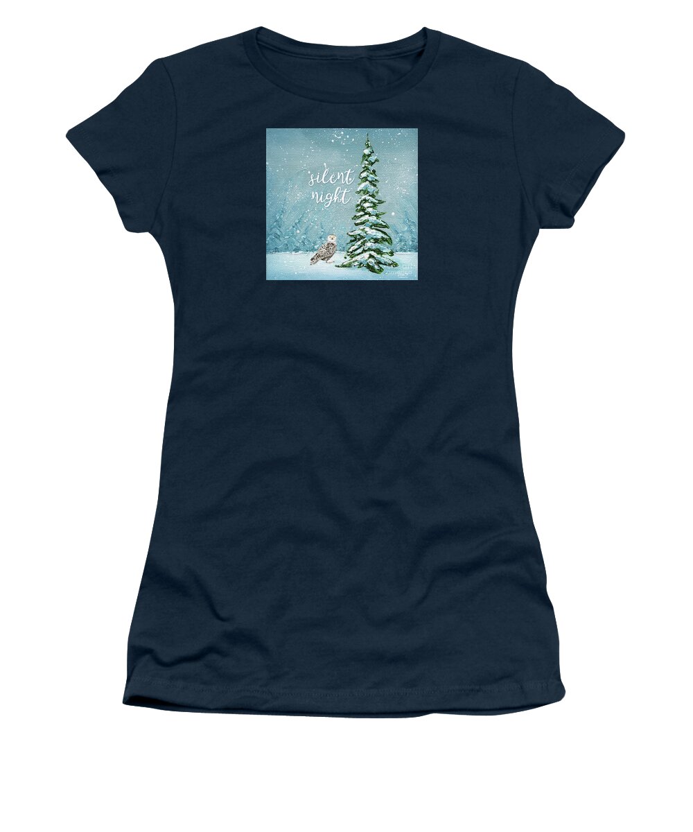 Winter Women's T-Shirt featuring the painting Silent Night by Annie Troe