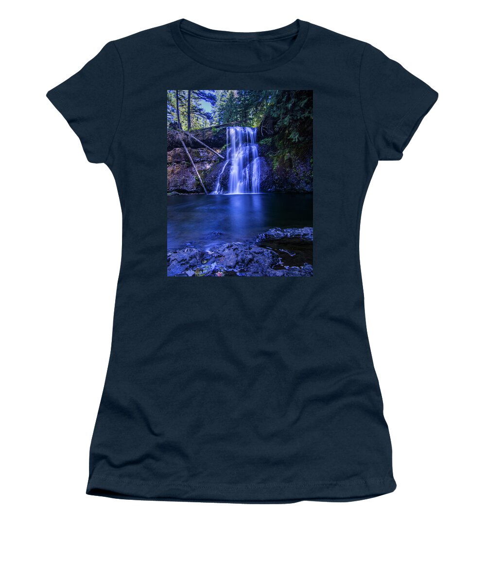Falls Women's T-Shirt featuring the photograph Silver Falls - Upper North Falls by Pelo Blanco Photo