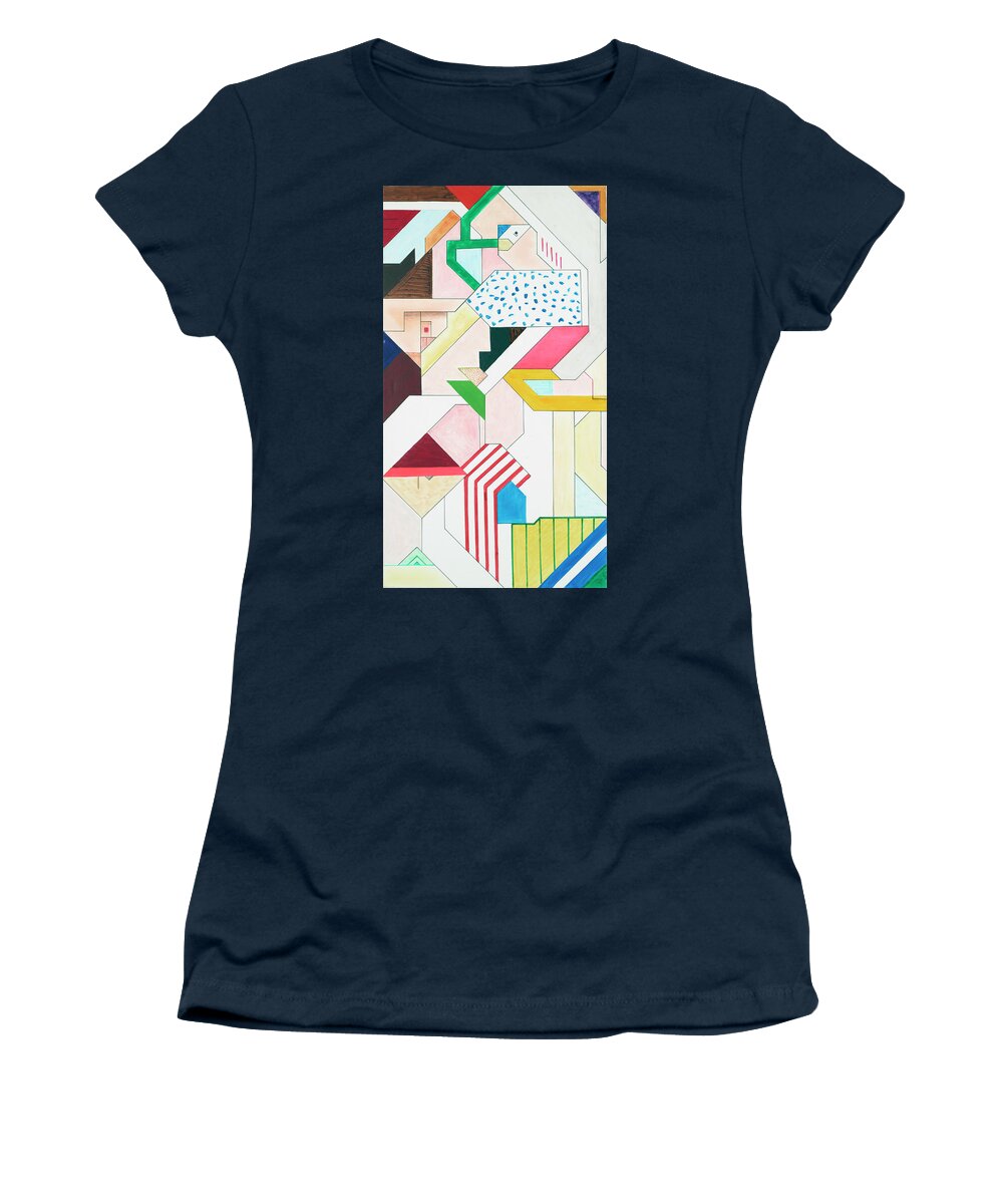 Abstract Women's T-Shirt featuring the painting Sinfonia della Carnevale - Part 4 by Willy Wiedmann