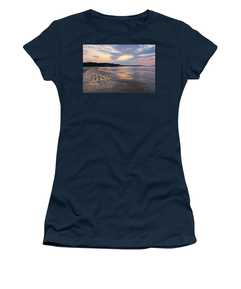 Manchester Women's T-Shirt featuring the photograph Singing Beach Sandy Beach Manchester by the Sea MA Sunrise by Toby McGuire