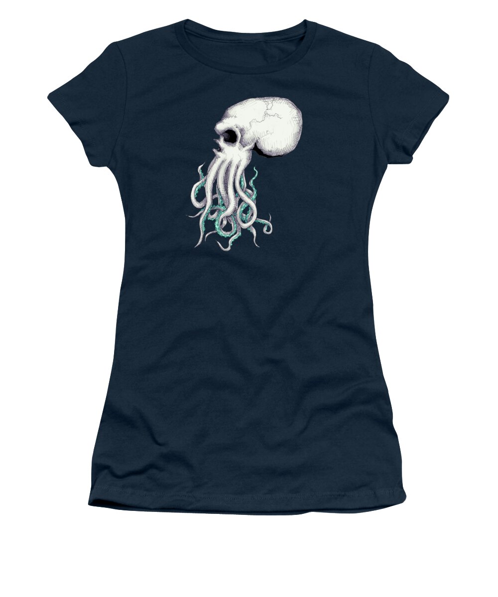 Lovecraft Women's T-Shirt featuring the drawing Skull Of Cthulhu by Ludwig Van Bacon