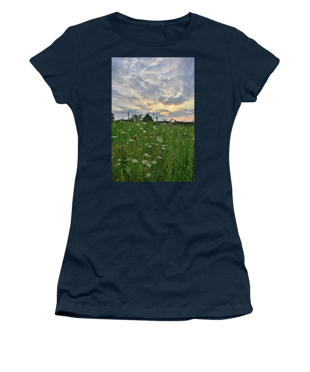Sunflowers Women's T-Shirt featuring the photograph Sky Opens Up Over Pleasant Valley Conservation Area by Ray Mathis