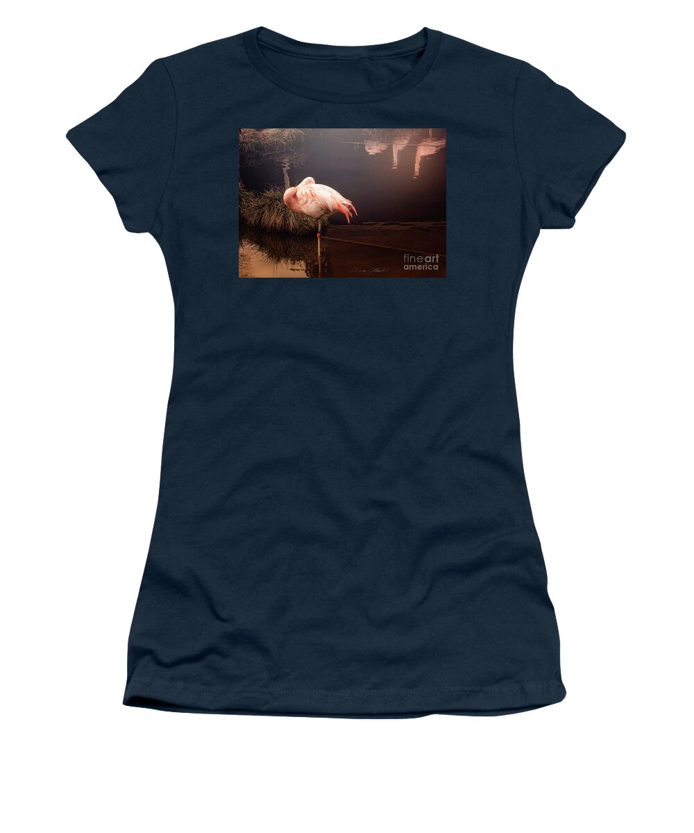 Photoshop Women's T-Shirt featuring the photograph Sleepy Flamingo by Melissa Messick