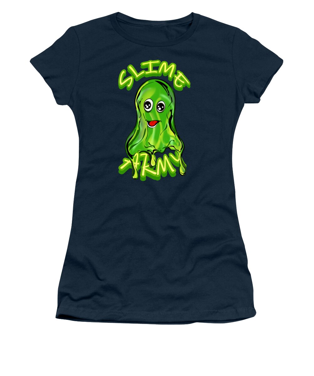Alien Women's T-Shirt featuring the digital art Slime Army by Demitrius Motion Bullock