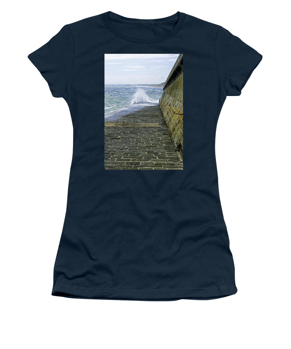Europe Women's T-Shirt featuring the photograph Slipway Splash - Bridlington Harbour by Rod Johnson