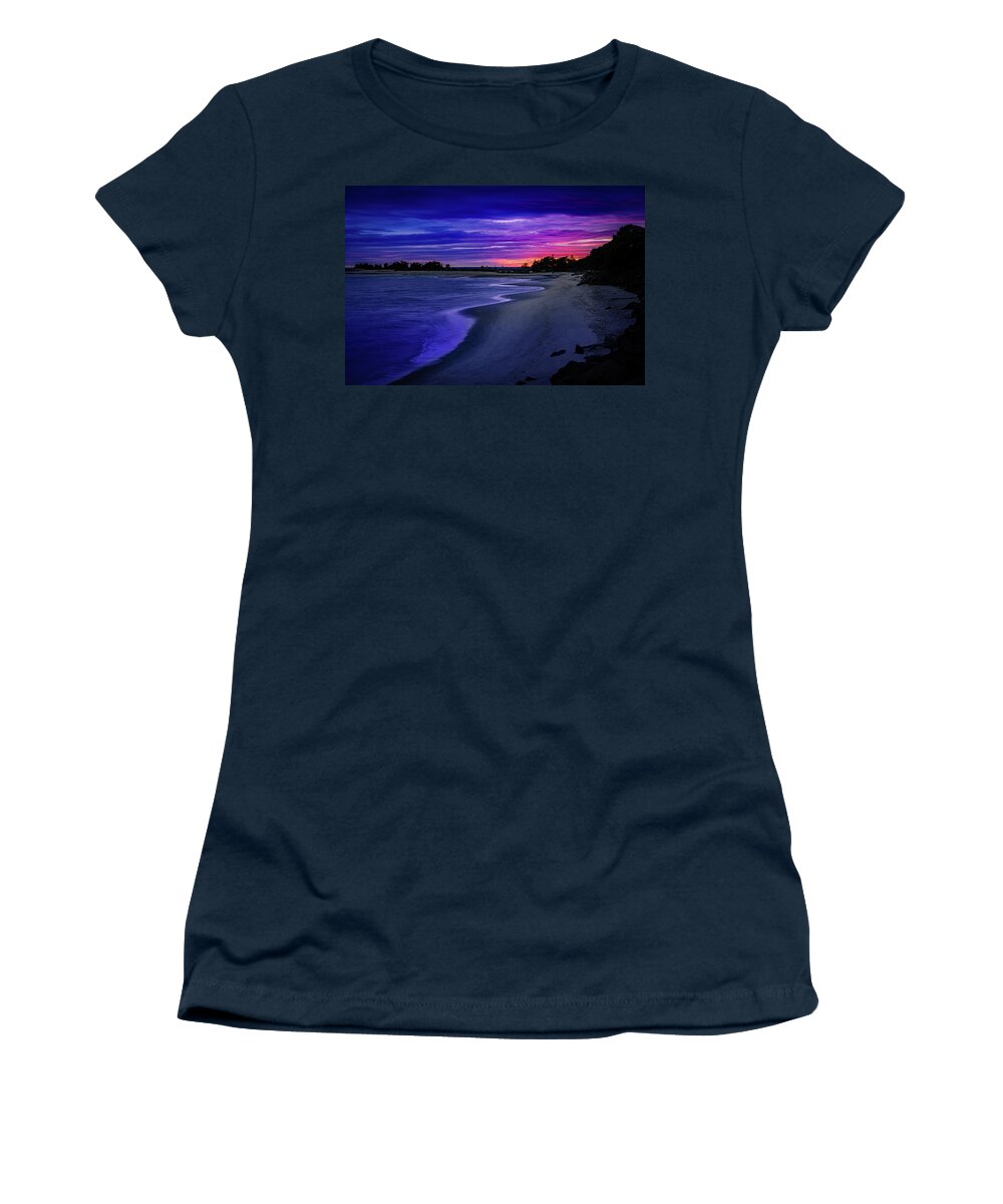Jersey Shore Women's T-Shirt featuring the photograph Slow Waves Erupting Clouds by Mark Rogers
