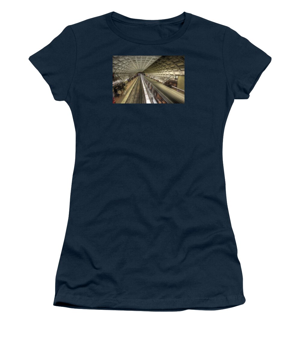 Smithsonian Women's T-Shirt featuring the photograph Smithsonian Metro Station by Shelley Neff