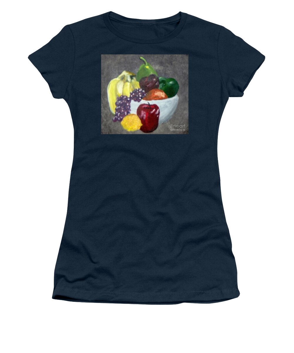 Fruit Women's T-Shirt featuring the painting Snack by Saundra Johnson