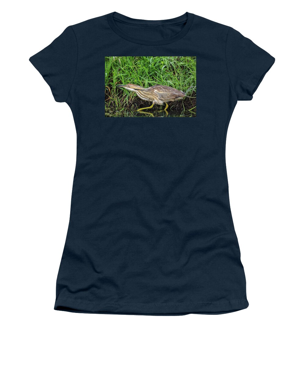 Sam Amato Photography Women's T-Shirt featuring the photograph Sneaking Bittern by Sam Amato