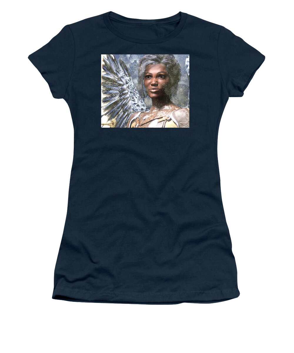 Snow Angel Women's T-Shirt featuring the painting Snow Angel by Suzanne Silvir