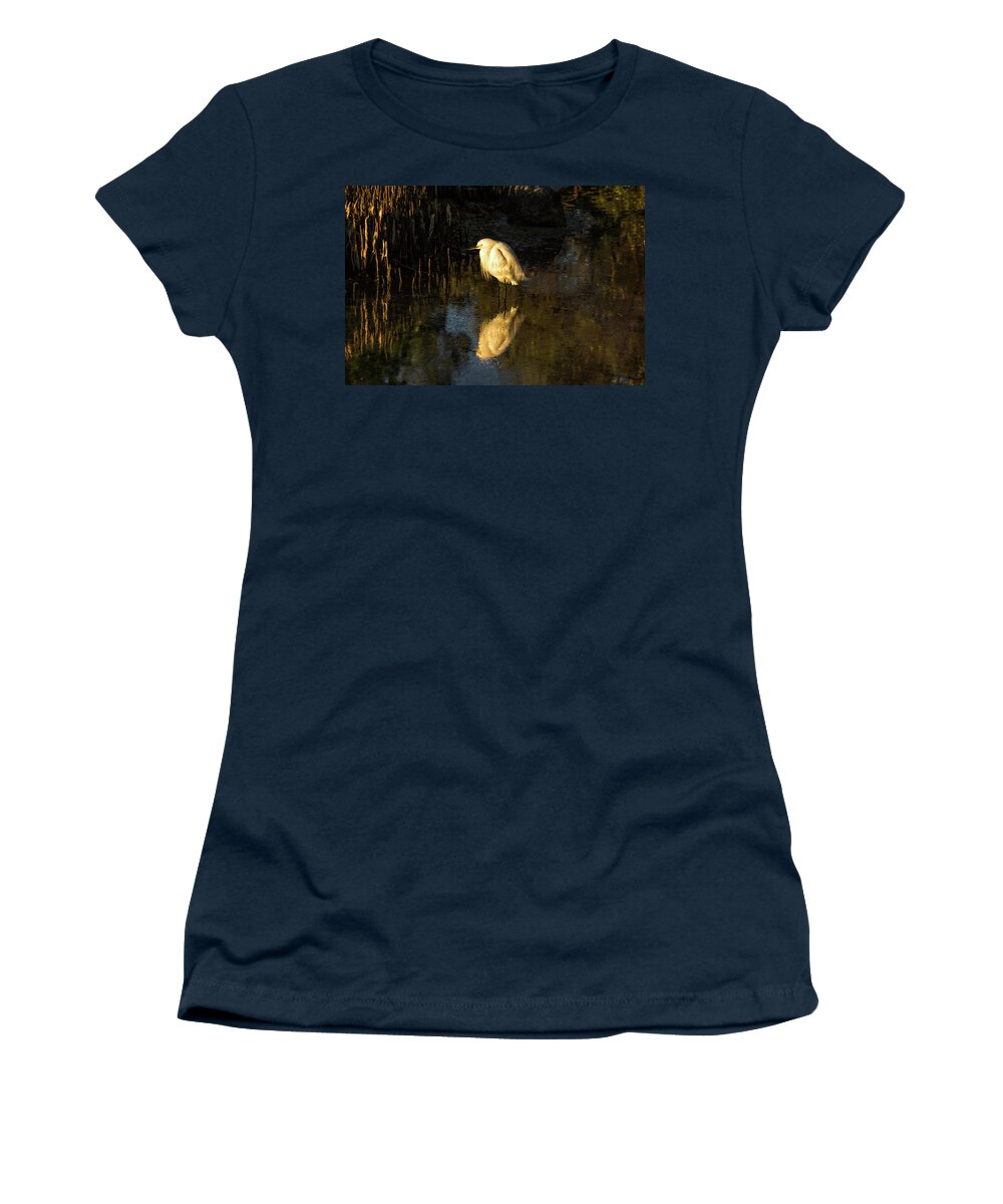  Kl Women's T-Shirt featuring the photograph Snowy Kissed by Last Light by Louise Lindsay