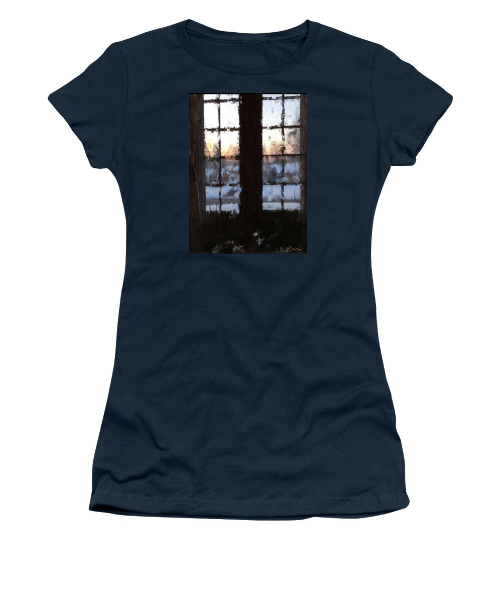 Landscape Women's T-Shirt featuring the digital art Snowy Sunrise by Janis Kirstein