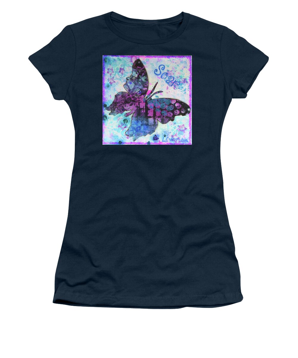 Crisman Women's T-Shirt featuring the painting Soar Butterfly by Lisa Crisman