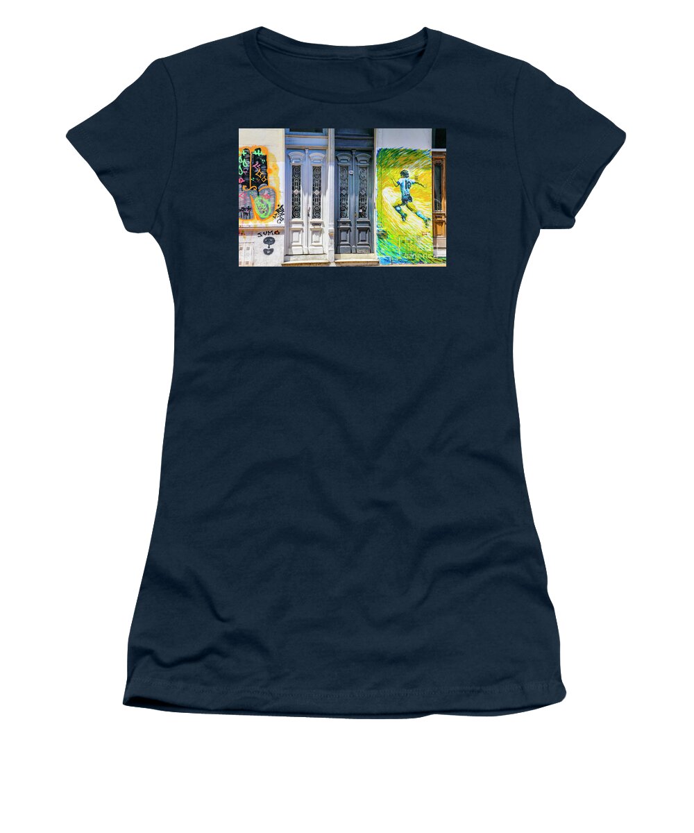 Buenos Aires Streets And Art Women's T-Shirt featuring the photograph Soccer Street by Rick Bragan