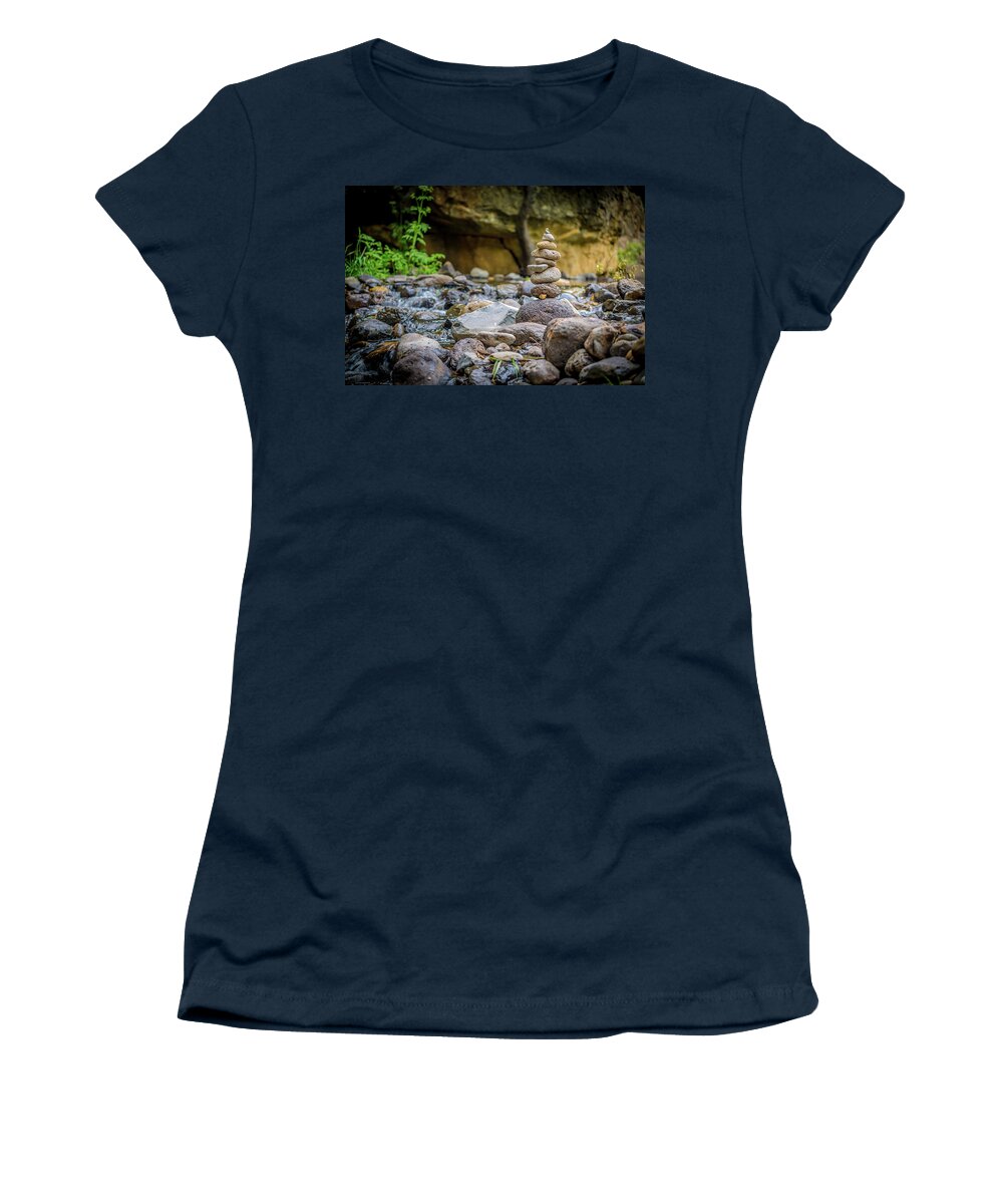 Inuksuk Women's T-Shirt featuring the photograph Solitary Cairn by The Flying Photographer