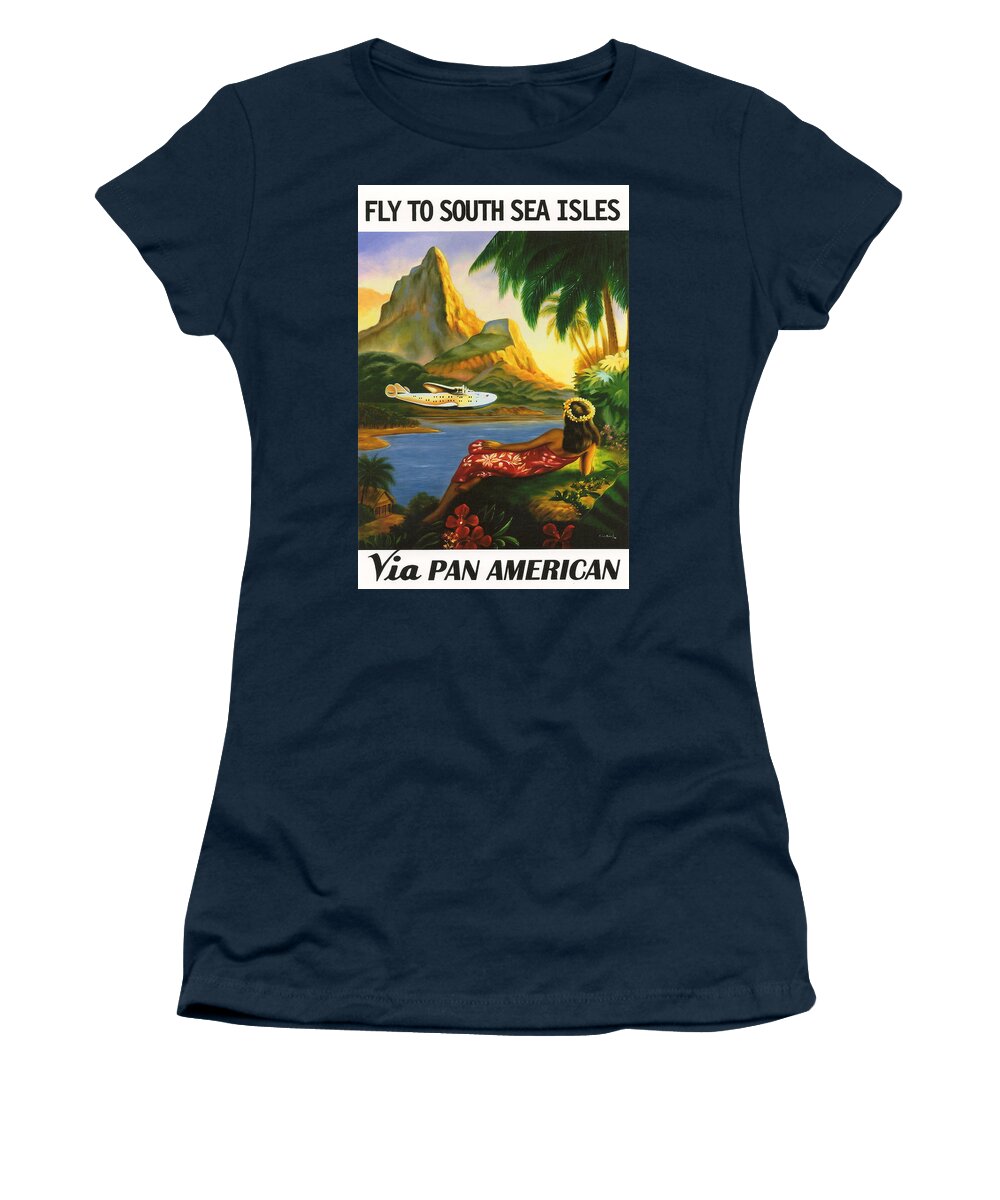 Background Women's T-Shirt featuring the digital art South Sea Isles by Georgia Fowler