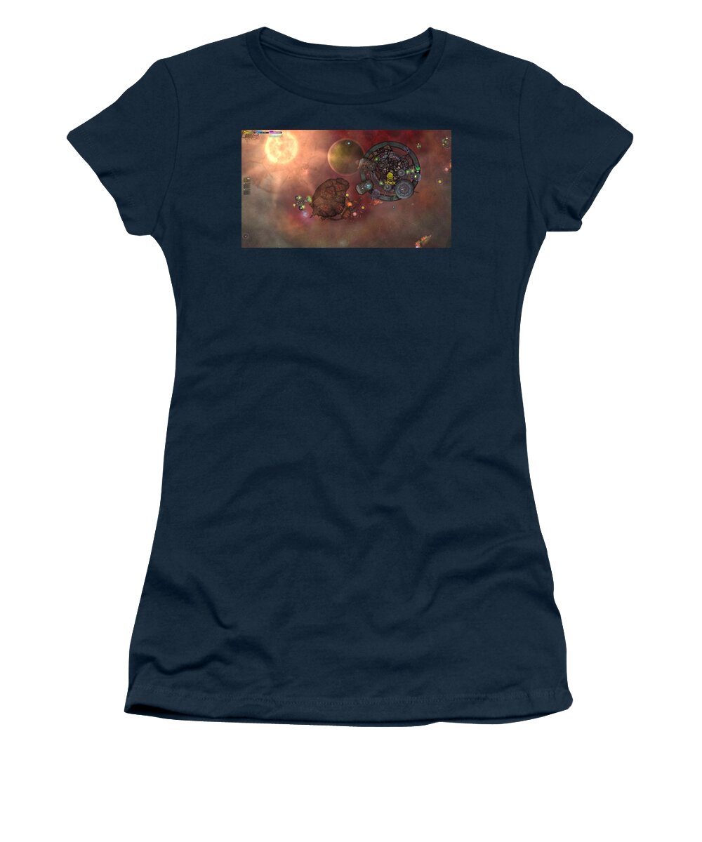 Space Pirates And Zombies Women's T-Shirt featuring the digital art Space Pirates And Zombies by Maye Loeser