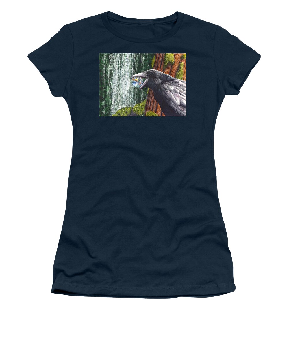 Raven Women's T-Shirt featuring the painting Sparkle by Catherine G McElroy
