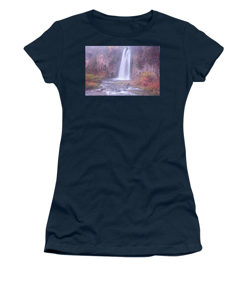 Spearfish Falls Women's T-Shirt featuring the photograph Spearfish Falls by Angela Moyer