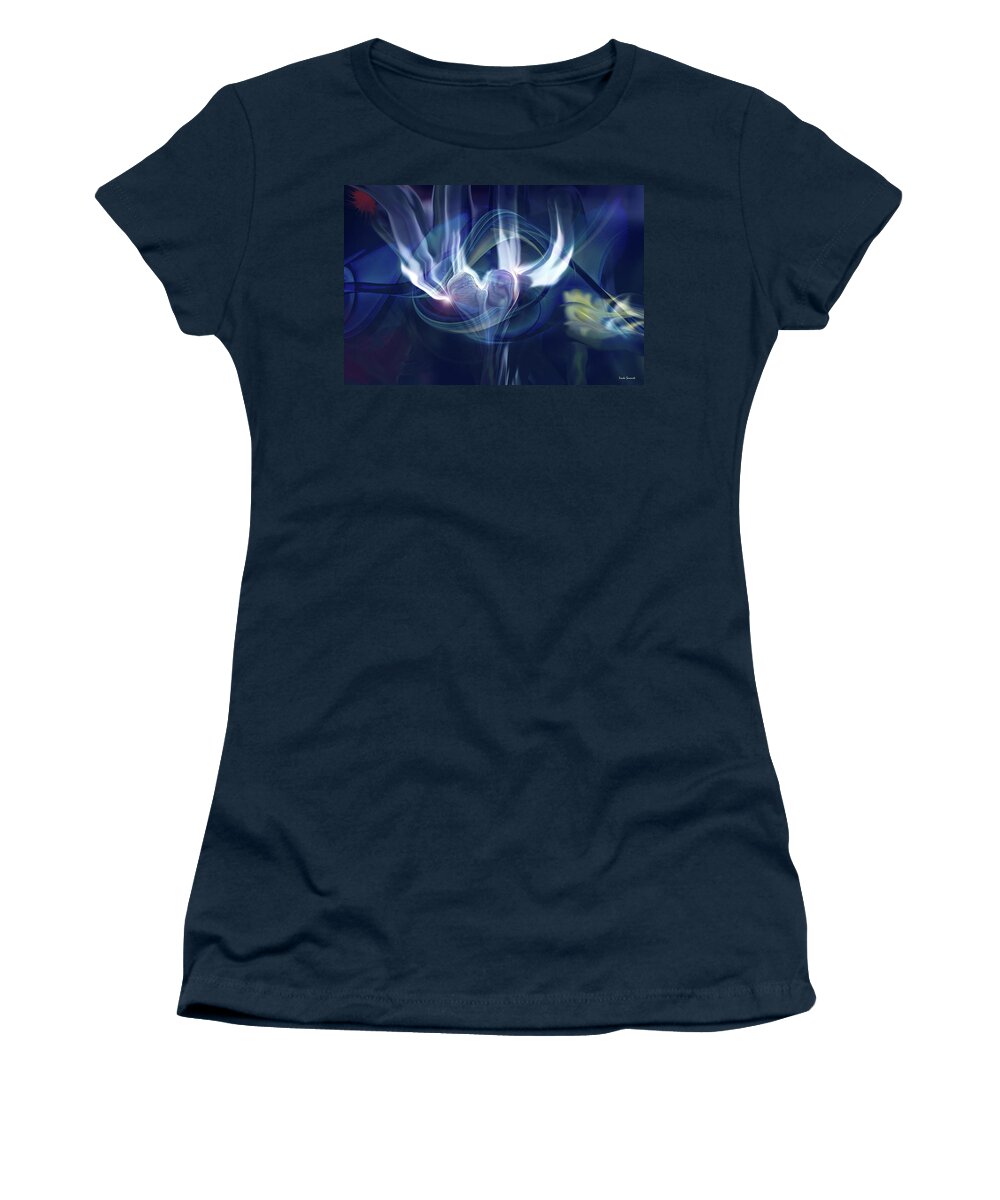 Spiritual Heart Women's T-Shirt featuring the digital art Spiritual Heart by Linda Sannuti