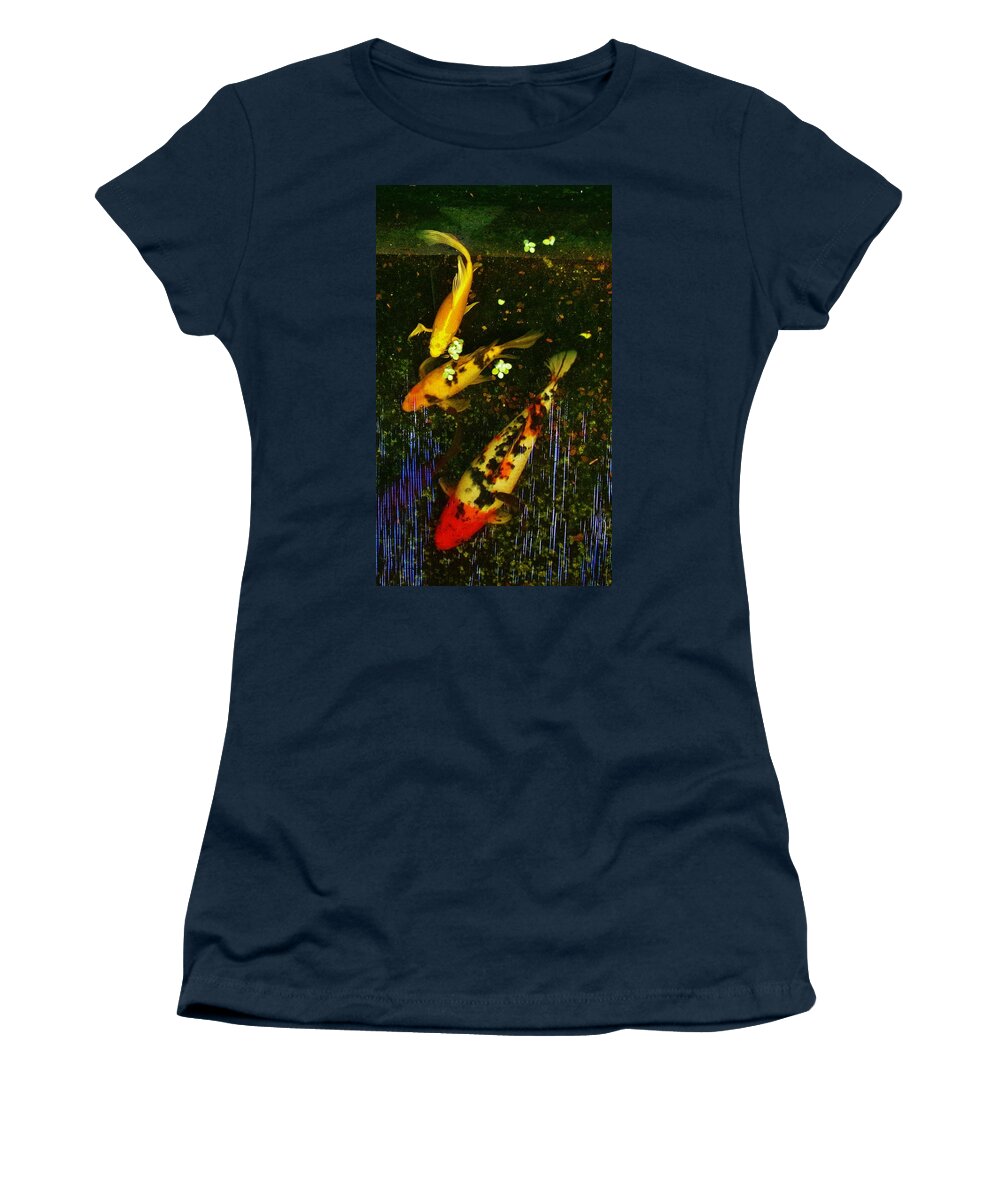 Spoor Women's T-Shirt featuring the photograph Spoor Fish Water Flowers 2 by Phyllis Spoor