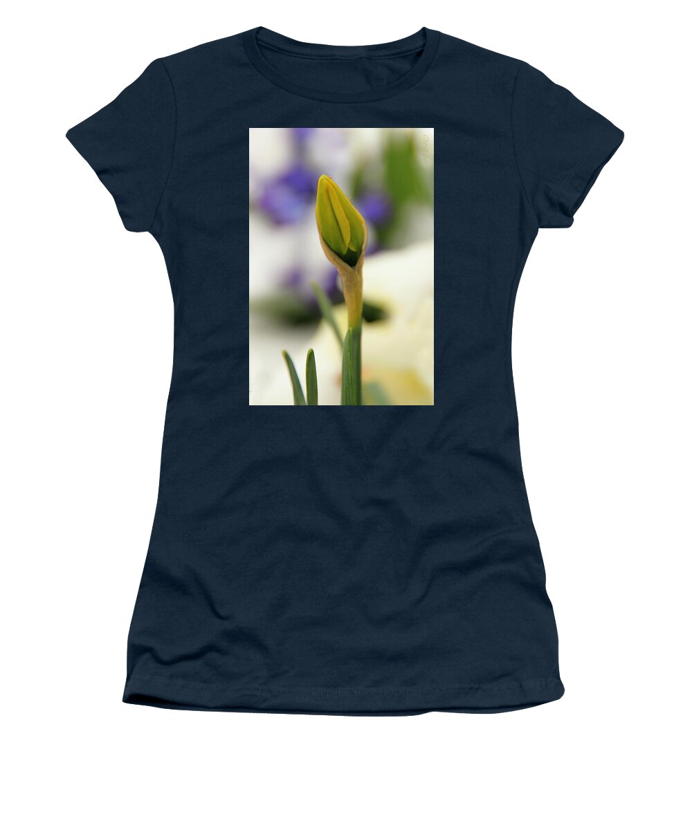 Narcissus Women's T-Shirt featuring the photograph Spring Blooms in the Snow by Chris Berry