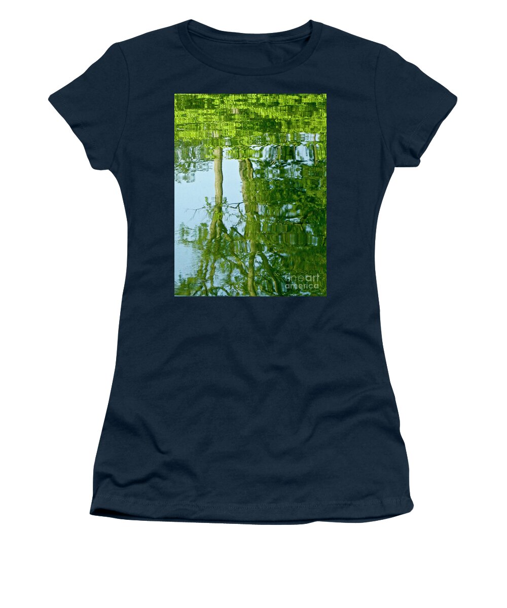 Tree Women's T-Shirt featuring the photograph Spring Greenery Reflections by Carol F Austin