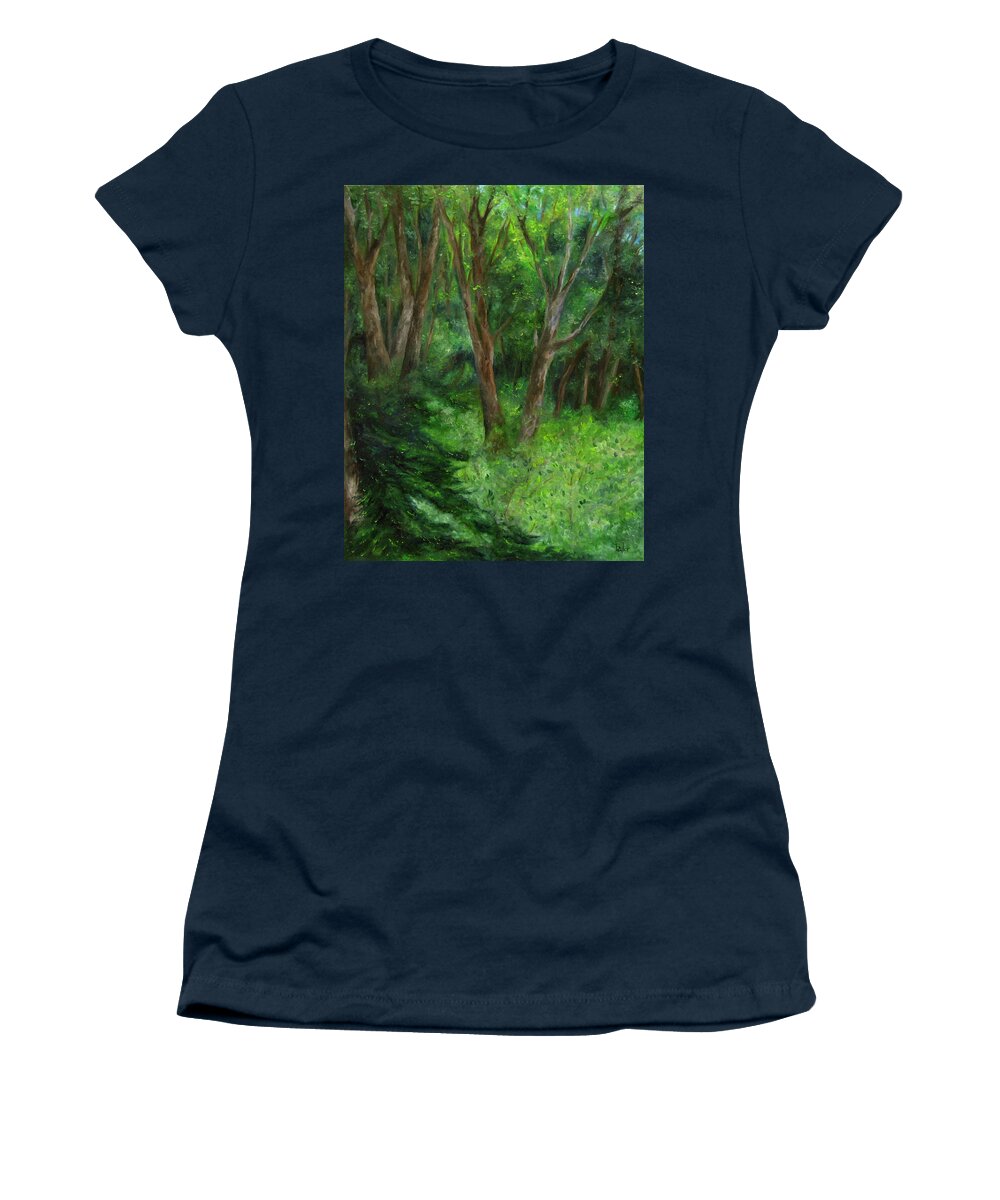 Forest Women's T-Shirt featuring the painting Spring in the Forest by FT McKinstry