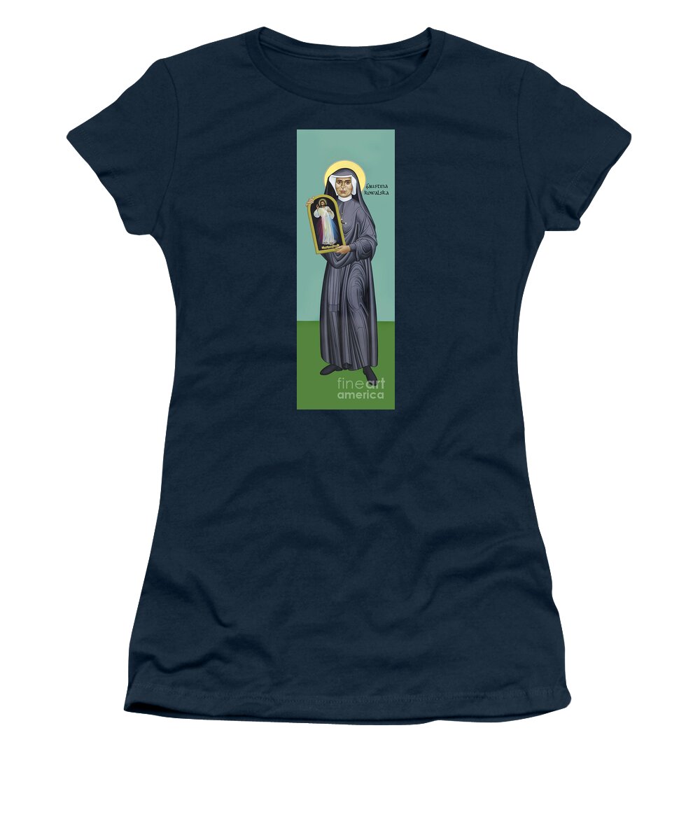 St. Faustina Kowalska Women's T-Shirt featuring the painting St. Faustina Kowalska - RLFAK by Br Robert Lentz OFM