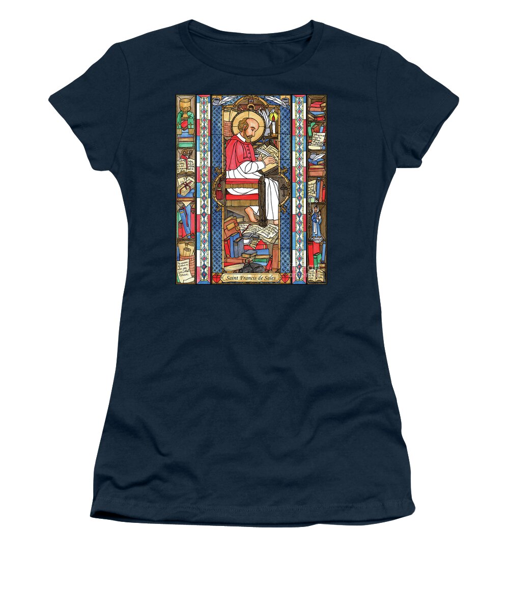 Saint Francis De Sales Women's T-Shirt featuring the painting St. Francis de Sales by Brenda Nippert