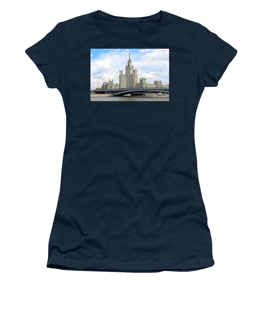 Architecture Women's T-Shirt featuring the photograph Kotelnicheskaya Embankment Building by Iryna Liveoak