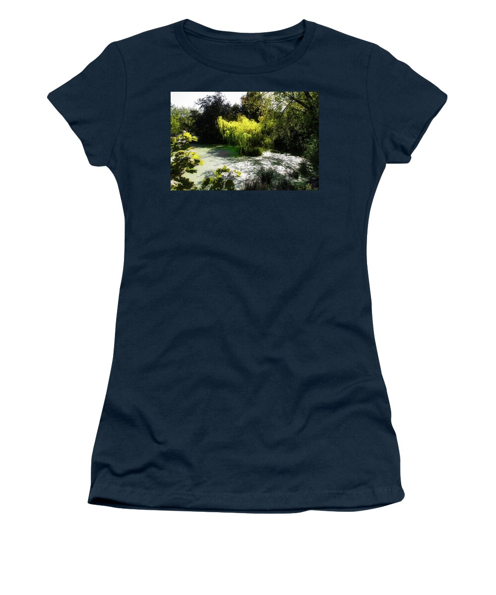 Stanmer Women's T-Shirt featuring the photograph Stanmer Park Pond by Gavin Bates