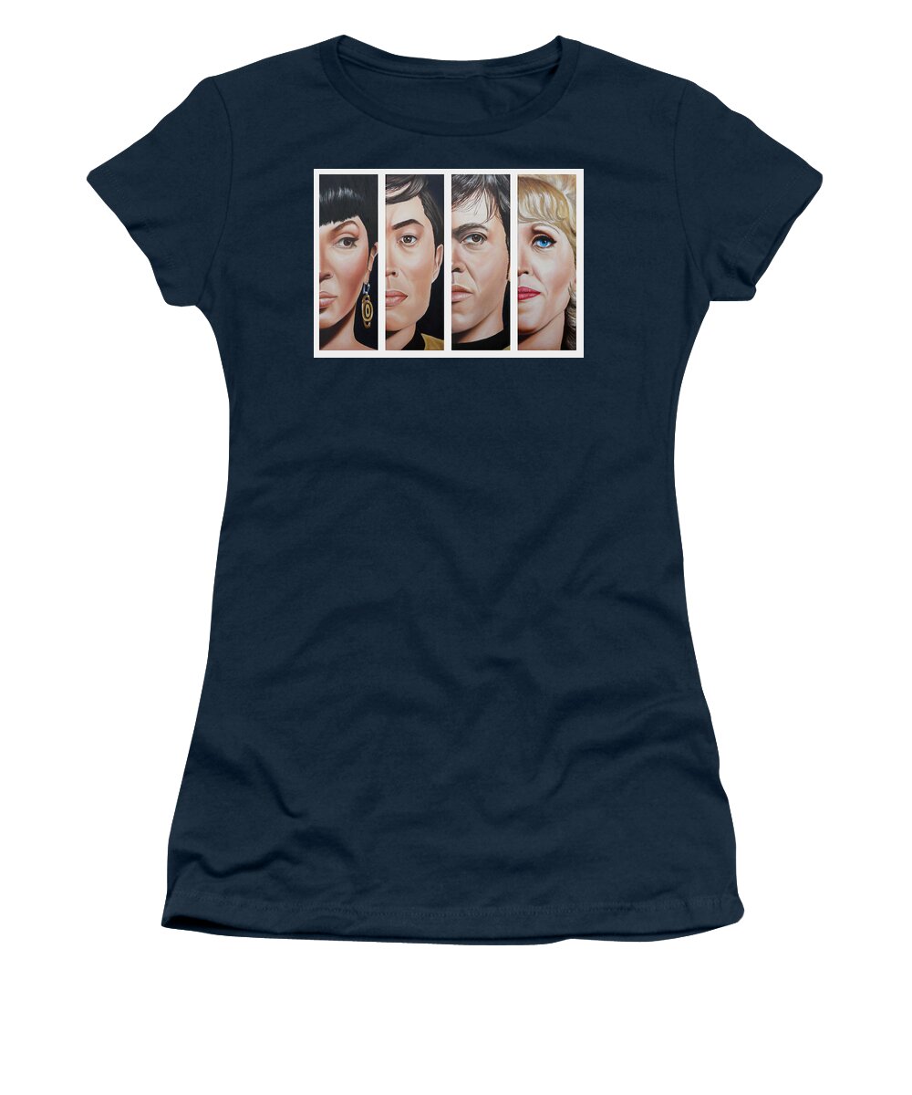 Star Trek Women's T-Shirt featuring the painting Star Trek Set Two by Vic Ritchey
