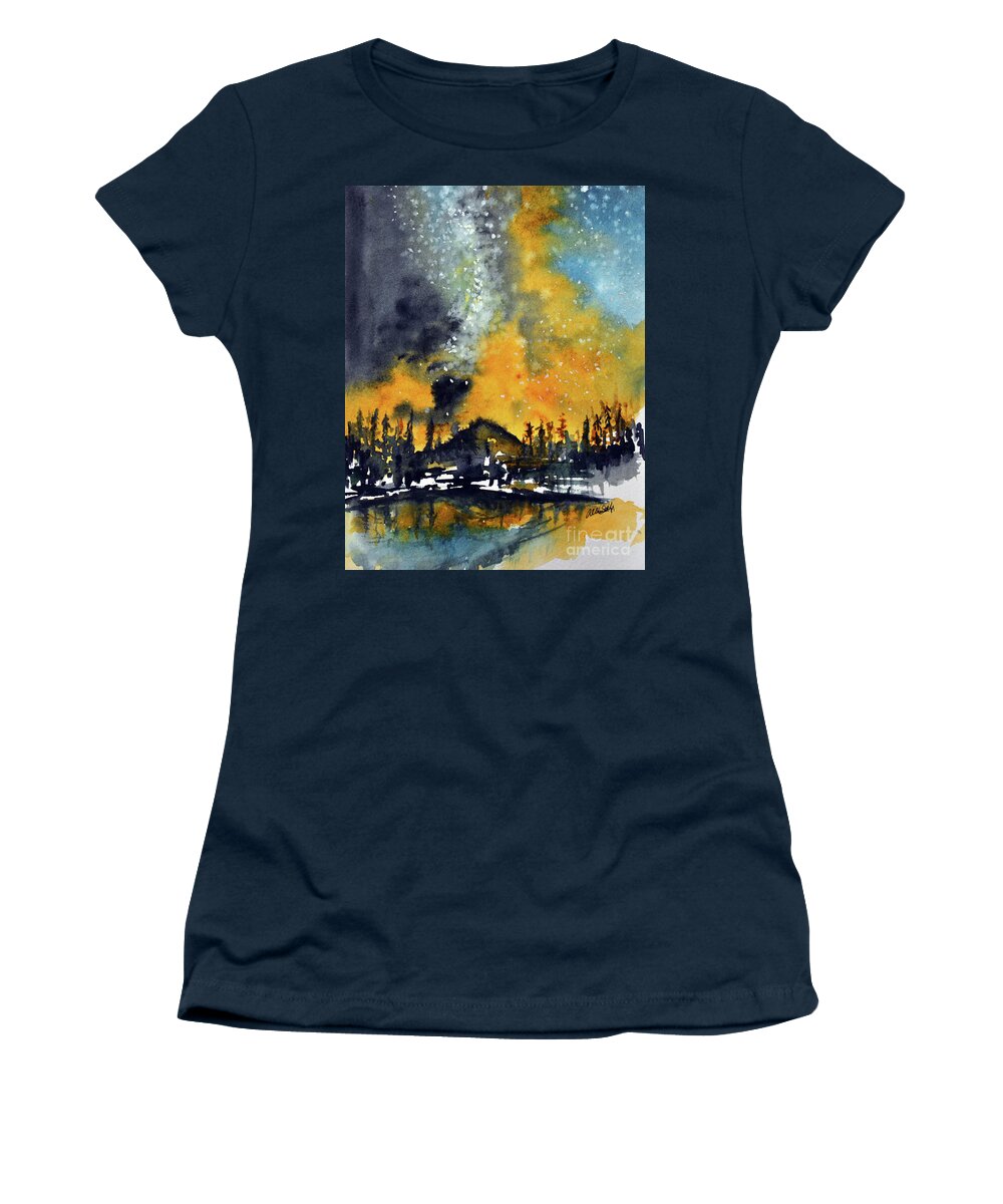 Stars Women's T-Shirt featuring the painting Starry Night by Allison Ashton