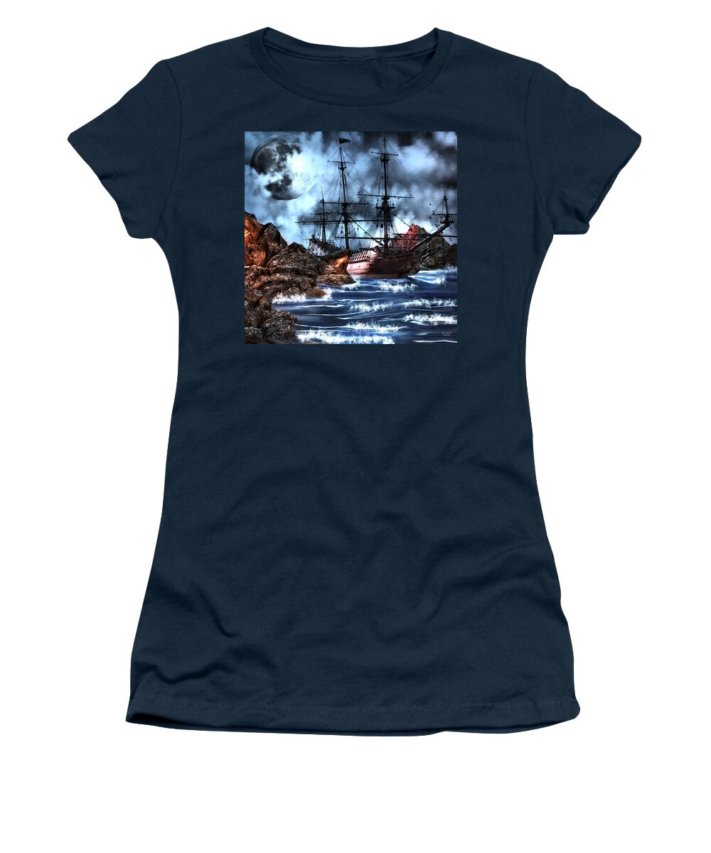 Digital Art Women's T-Shirt featuring the digital art Steady as She Goes by Artful Oasis