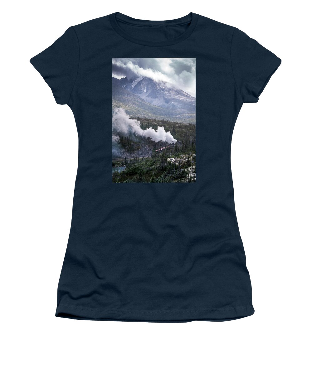 Alaska Women's T-Shirt featuring the photograph Steam Locomotive in White Pass by Michele Cornelius