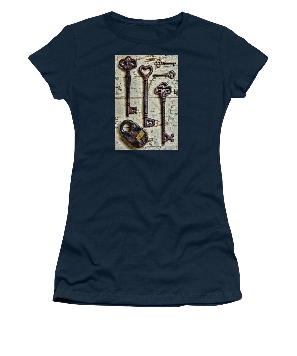 Paul Ward Women's T-Shirt featuring the photograph Steampunk - Old Skeleton Keys by Paul Ward