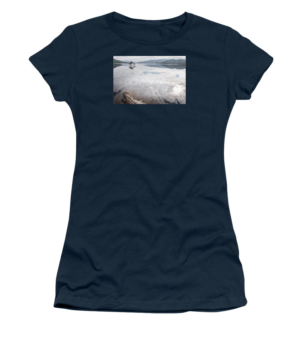 Loch Katrine Women's T-Shirt featuring the photograph Steamship Sir Walter Scott on Loch Katrine by Gary Eason