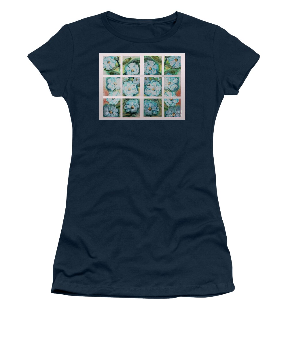 Magnolias Women's T-Shirt featuring the painting Steel Magnolias Window by Rita Brown
