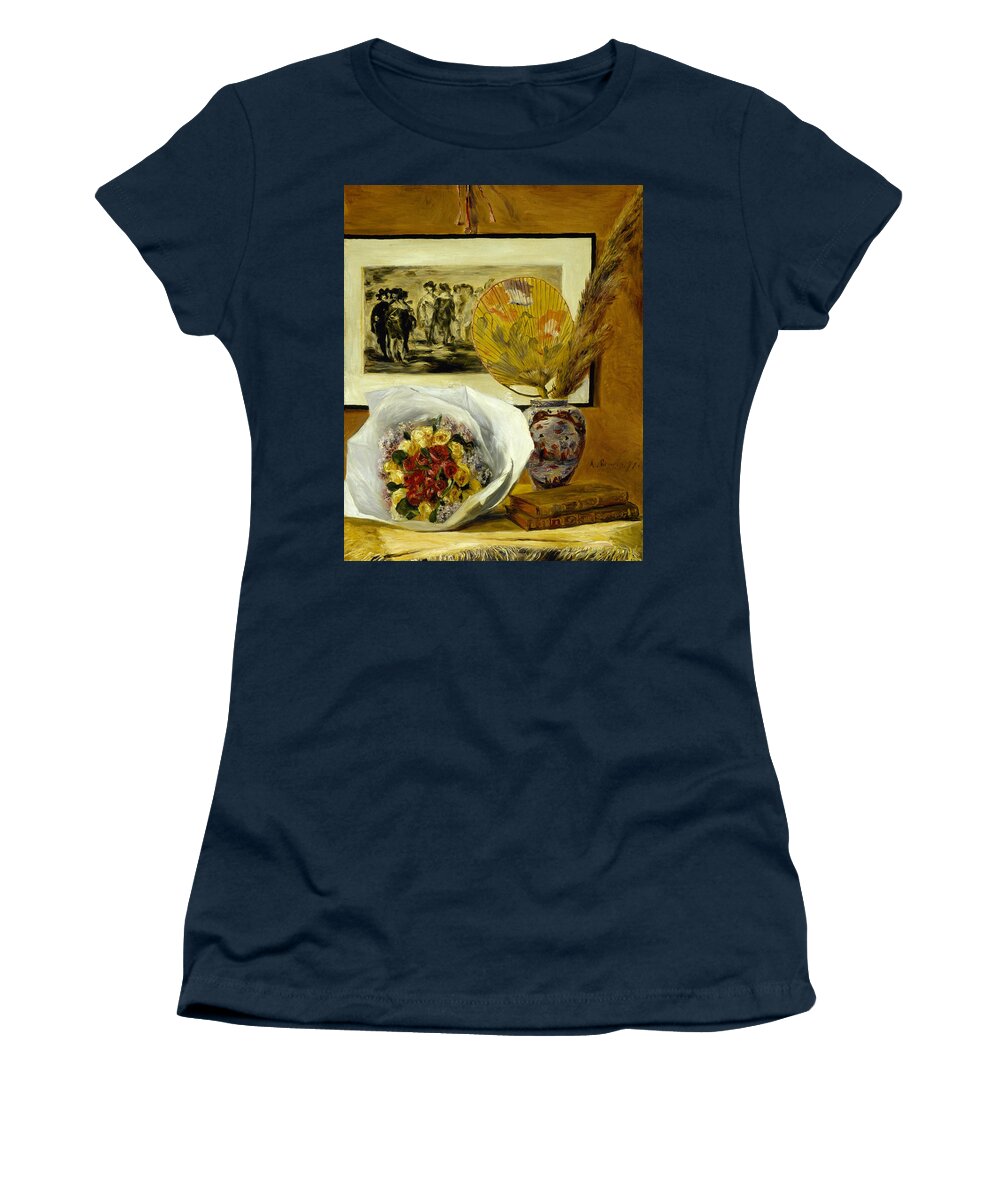 Renoir Women's T-Shirt featuring the painting Still Life with Bouquet by Auguste Renoir