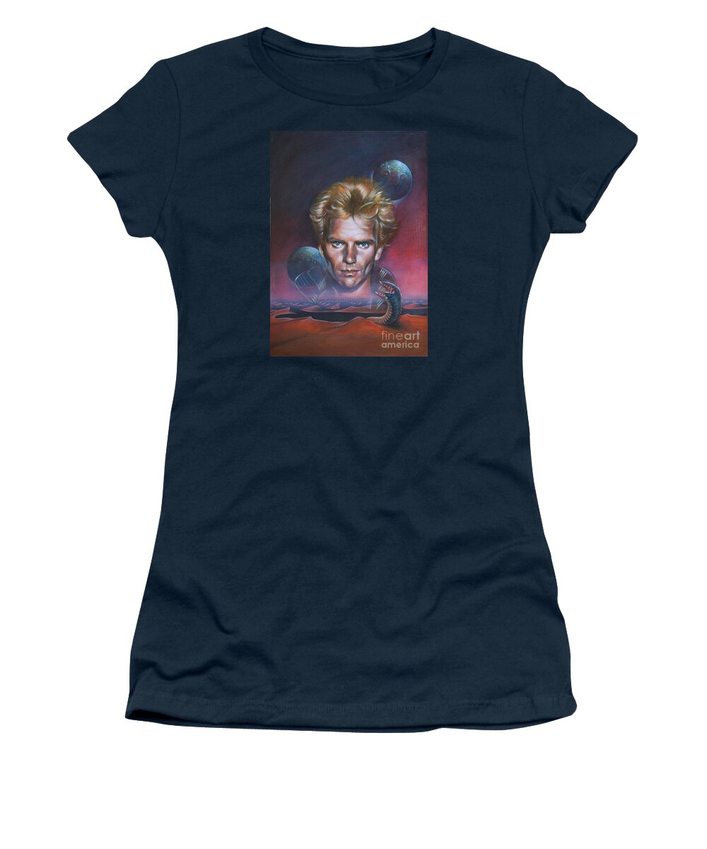 Sting Women's T-Shirt featuring the painting Sting in Dune by Ritchard Rodriguez