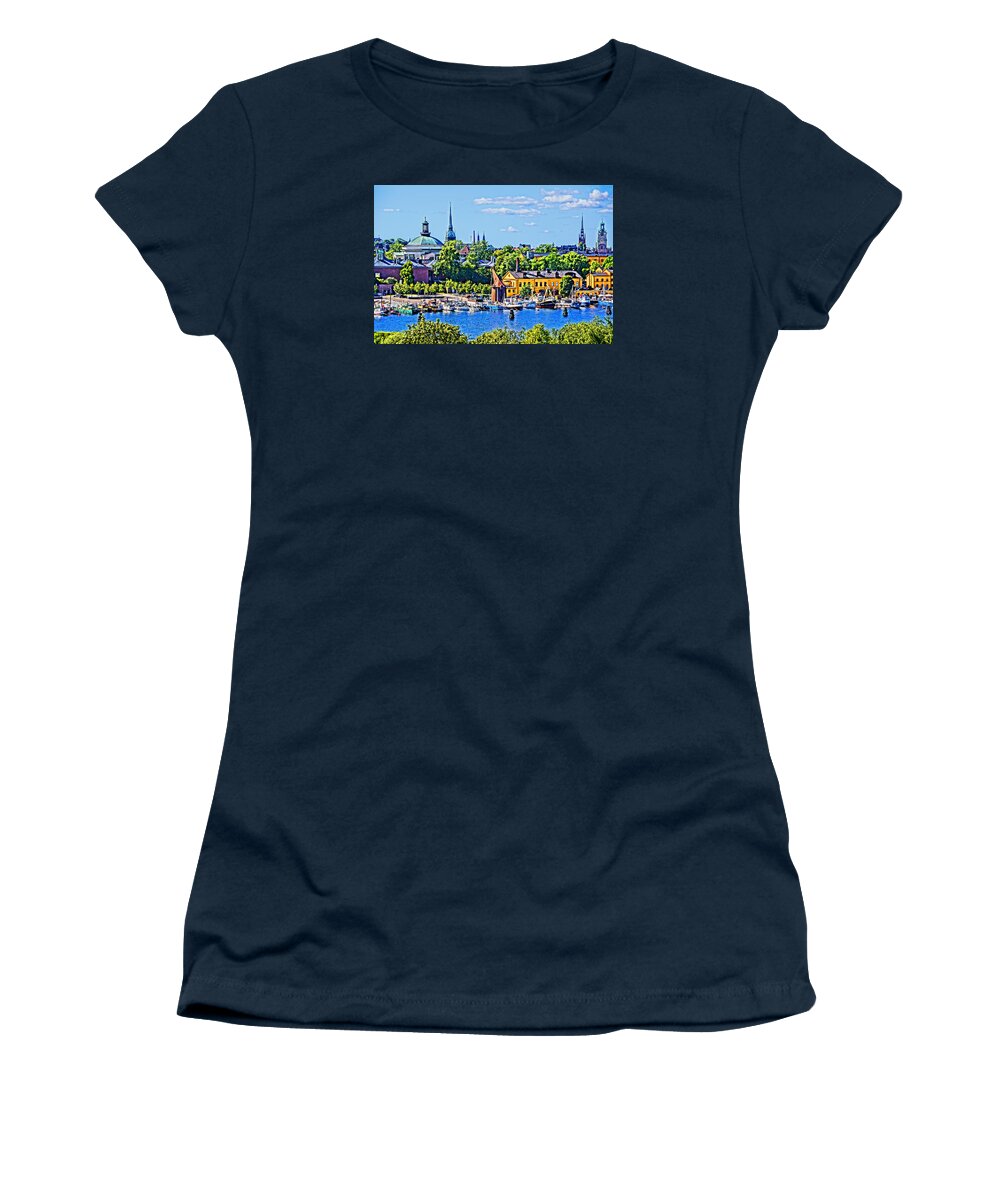 Sweden Women's T-Shirt featuring the photograph Stockholm Waterfront by Dennis Cox