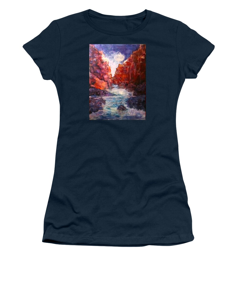 Mountains Women's T-Shirt featuring the painting Stone Canyon by Barbara O'Toole