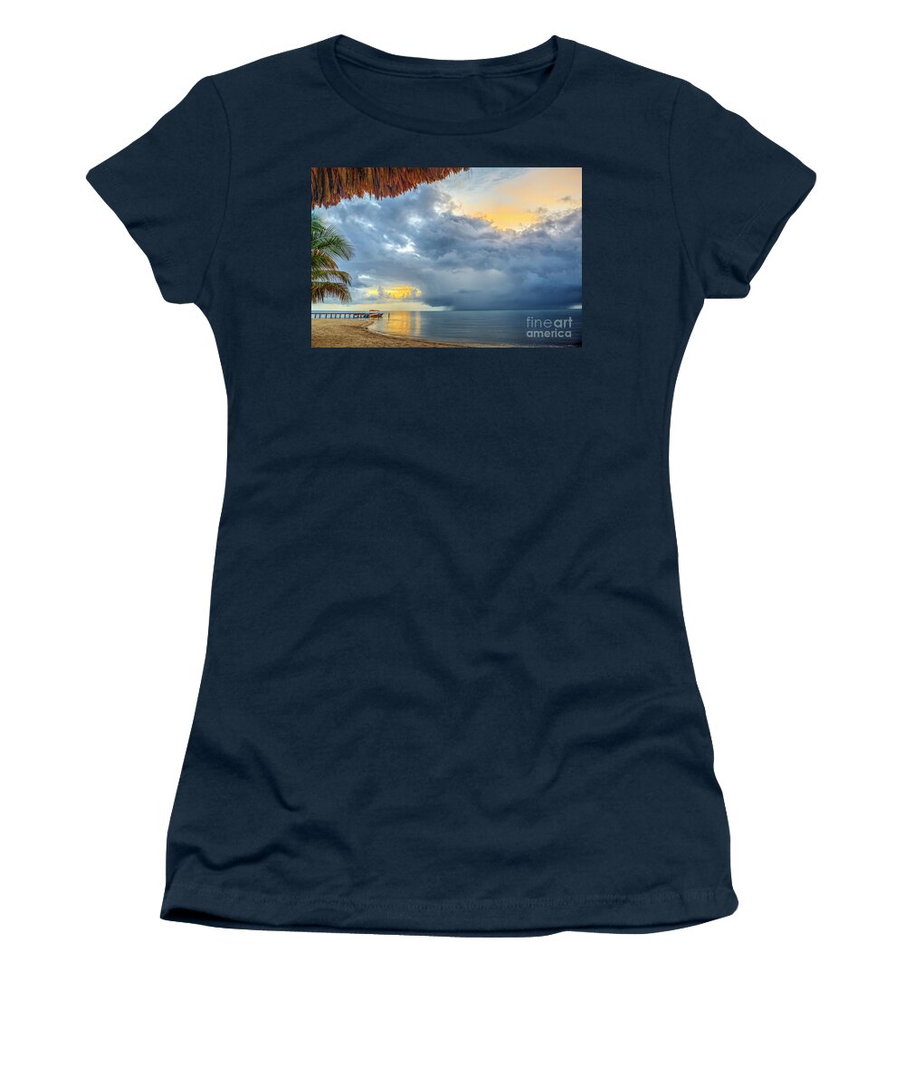 Placencia Women's T-Shirt featuring the photograph Storm Moving in by David Zanzinger