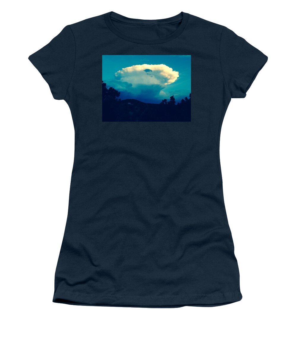 Weather Women's T-Shirt featuring the photograph Storm over Santa Fe by Sharon Cromwell