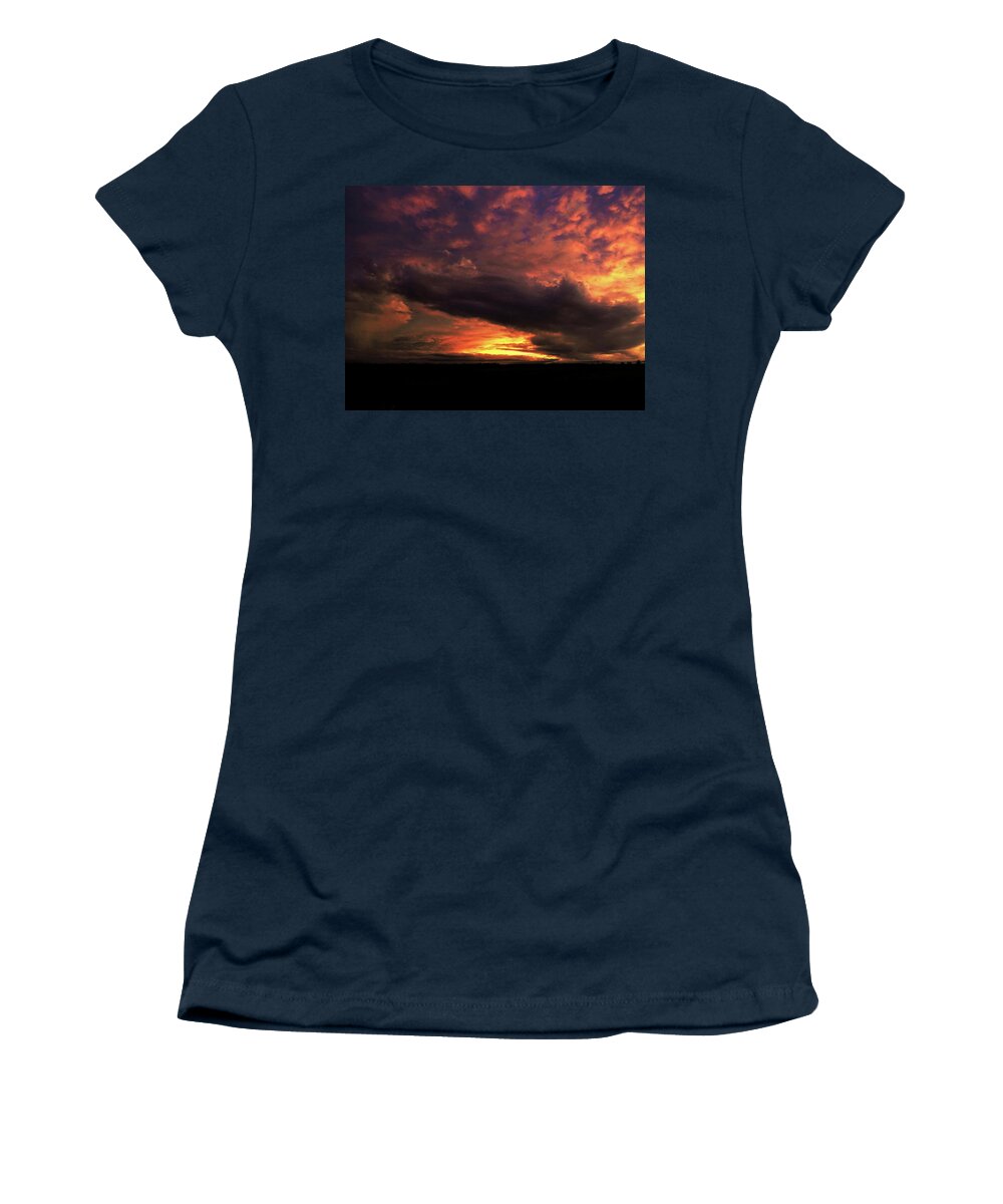 Sunset Women's T-Shirt featuring the photograph Stormy Sunset by Jerry Connally