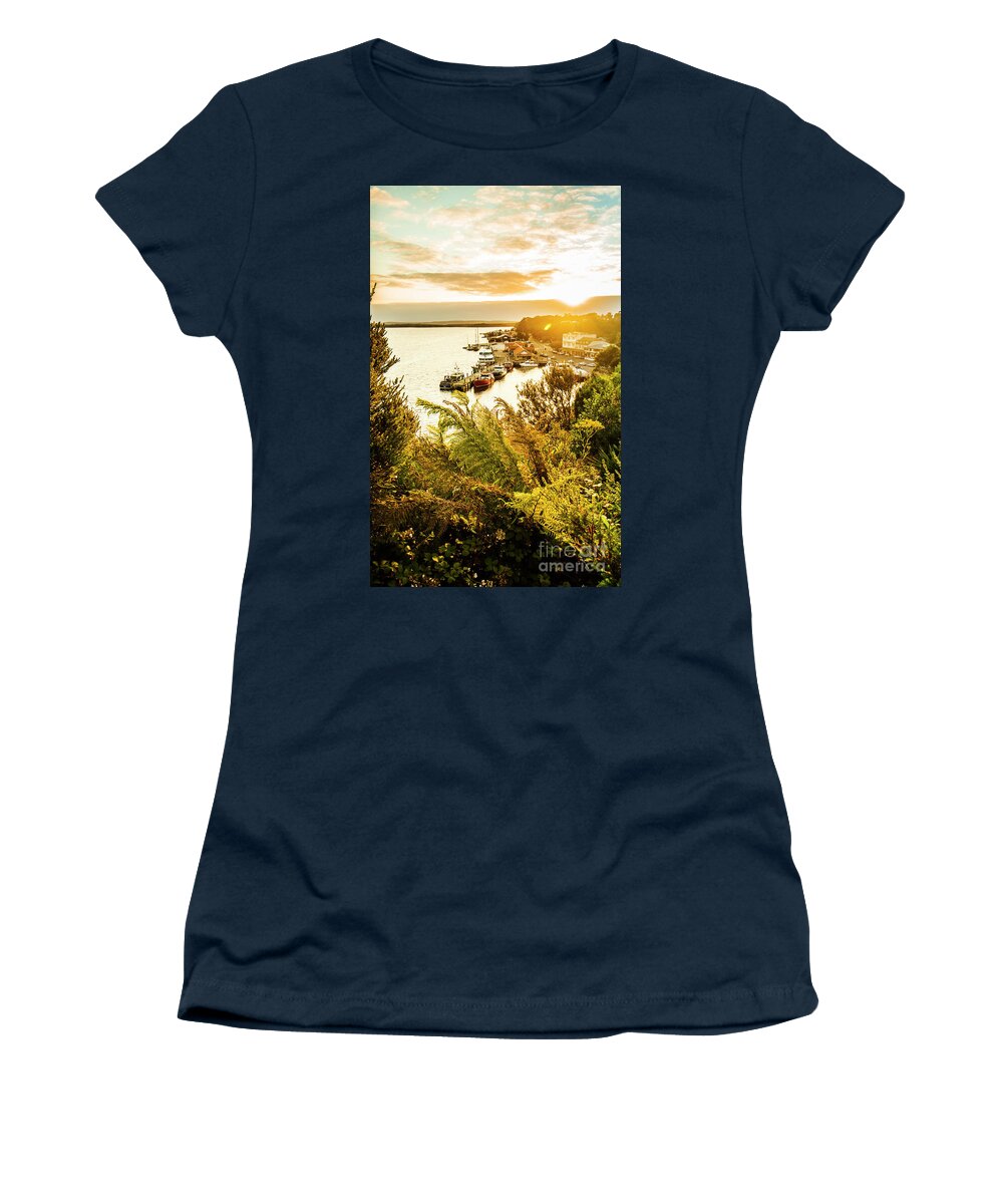 Strahan Women's T-Shirt featuring the photograph Strahan Sunset by Jorgo Photography
