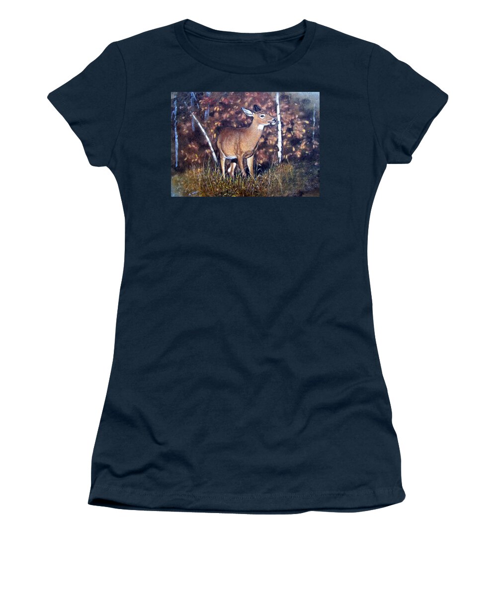Wildlife Women's T-Shirt featuring the painting Studying the Field by Stan White