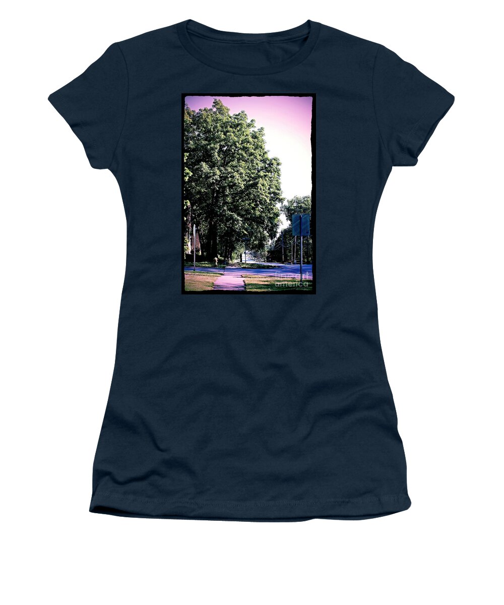 Suburban Street Women's T-Shirt featuring the photograph Suburban Tree by Frank J Casella
