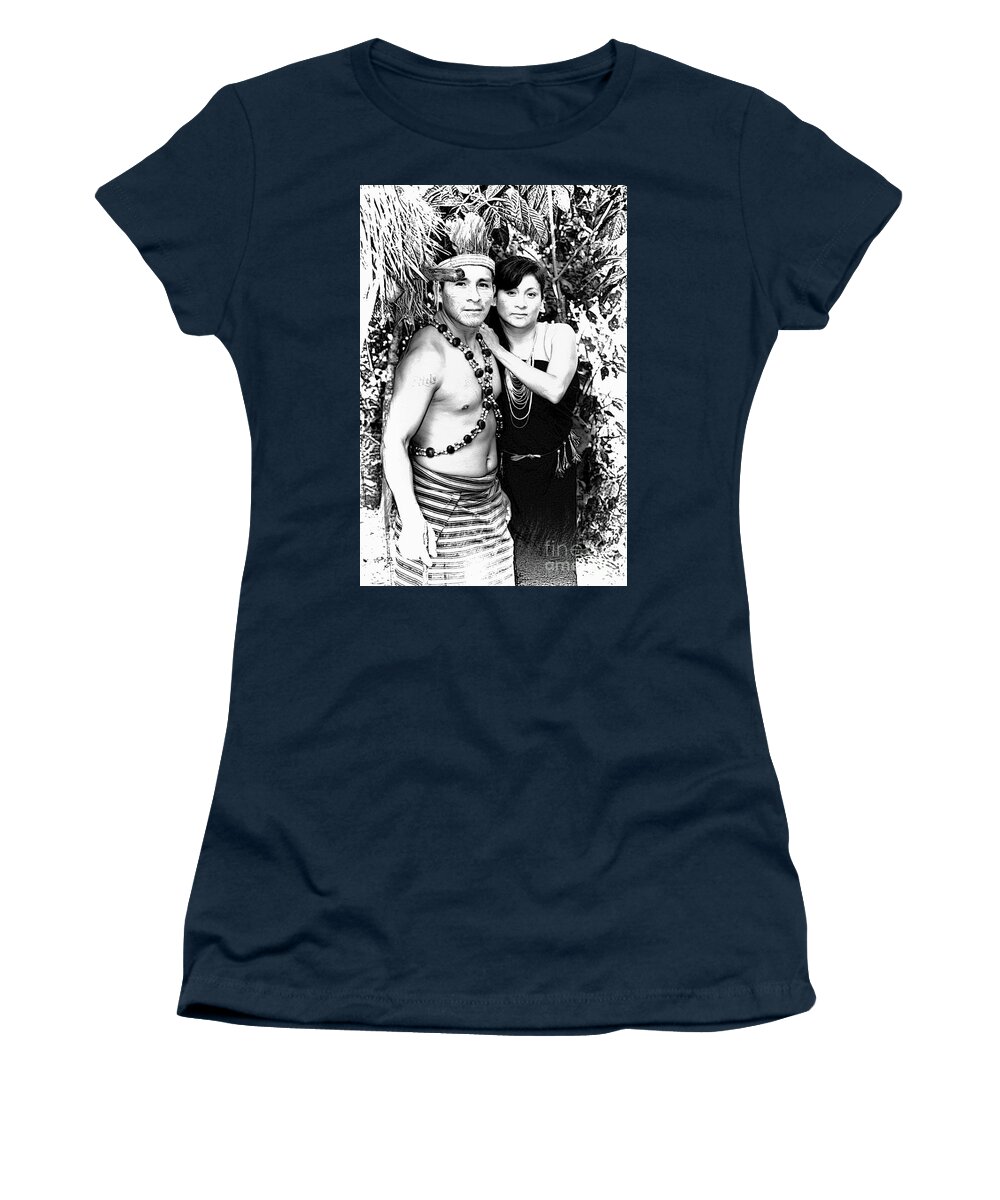 Amazon Women's T-Shirt featuring the photograph Sucua Shaman and Spouse by Al Bourassa